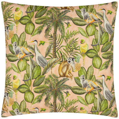 Green & Peach Tropical Jungle Cushion