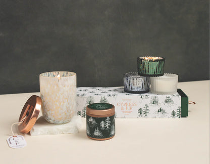 Cypress & Fir Ribbed Mercury Glass Boxed Gift Set - Set of 3