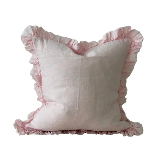 Hallie Light Pink Ruffle Cushion