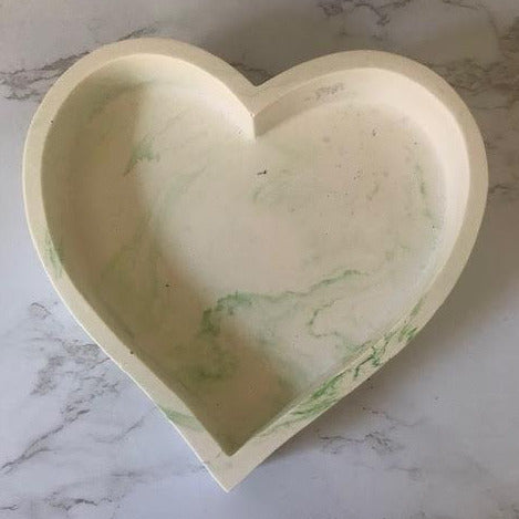 Green Marble Heart Dish