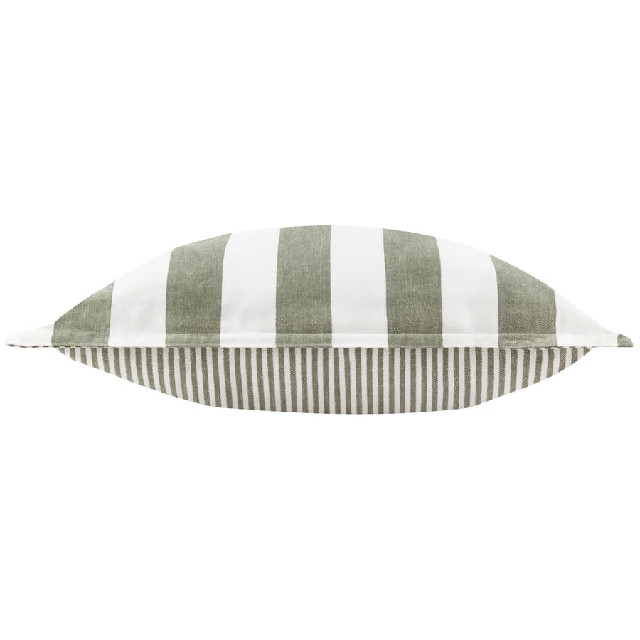 Hayle Cotton Stripe Outdoor Cushion - Moss