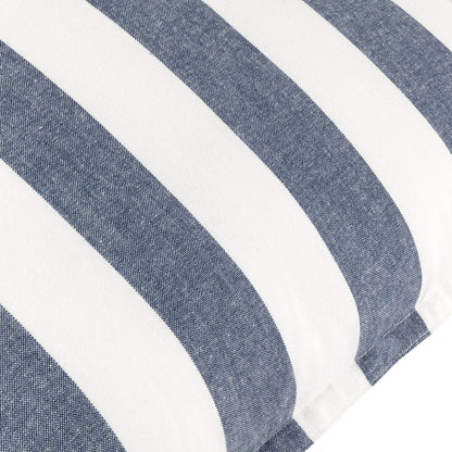 Hayle Cotton Stripe Outdoor Cushion - Navy