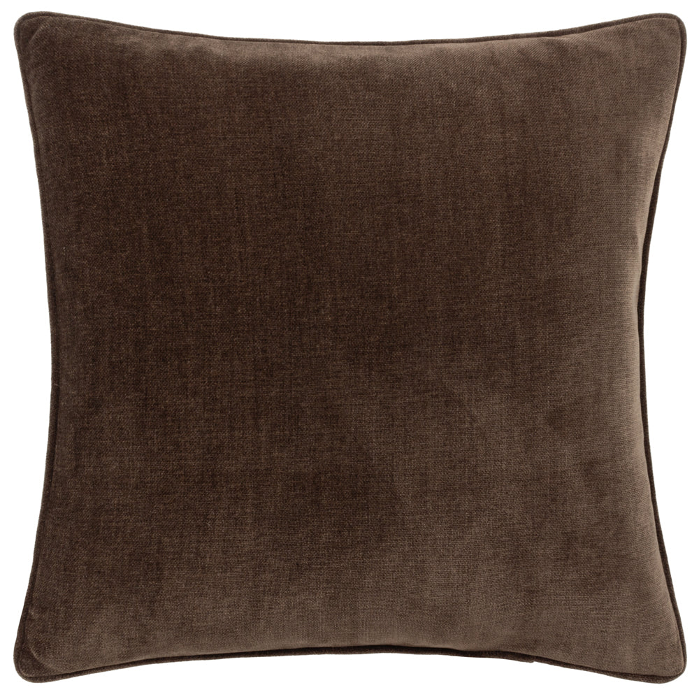 Heavy Chenille Piped Cushion – Brown