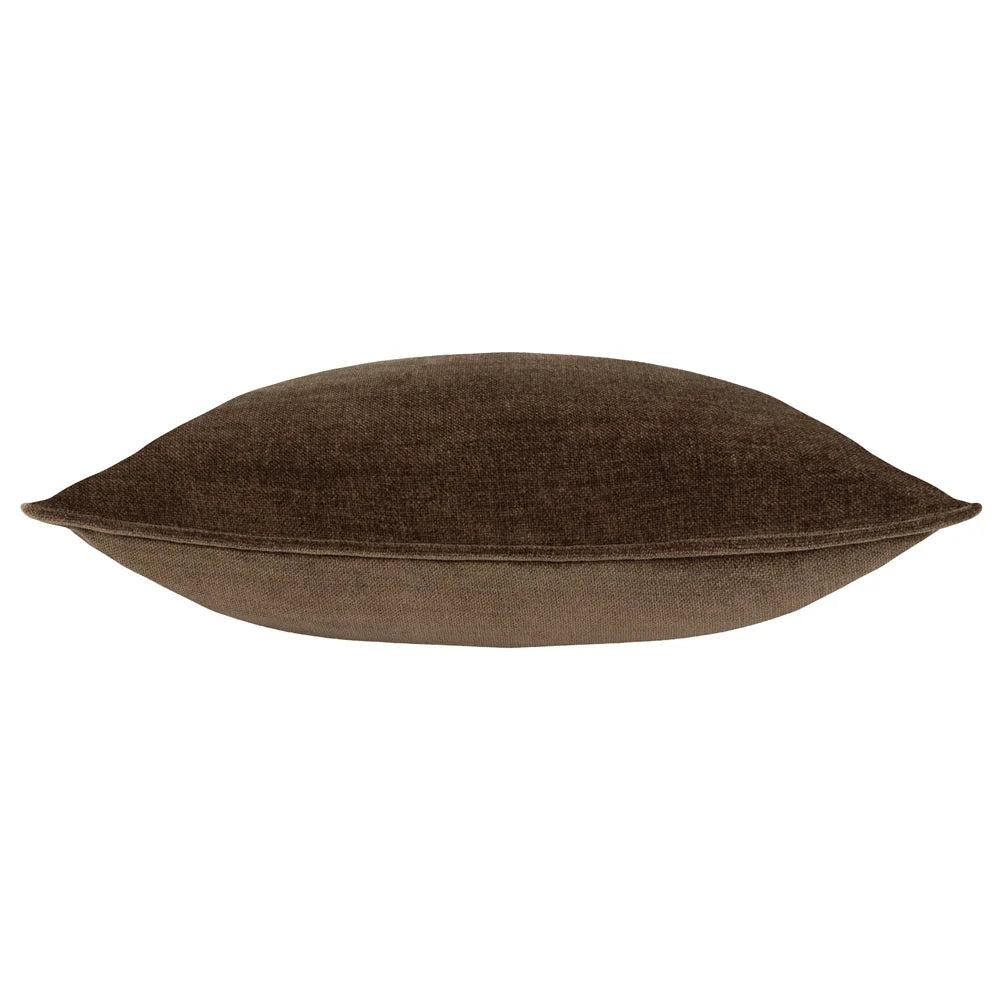 Heavy Chenille Piped Cushion – Brown