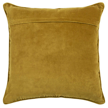 Herb Embroidered Feather Cushion Mustard