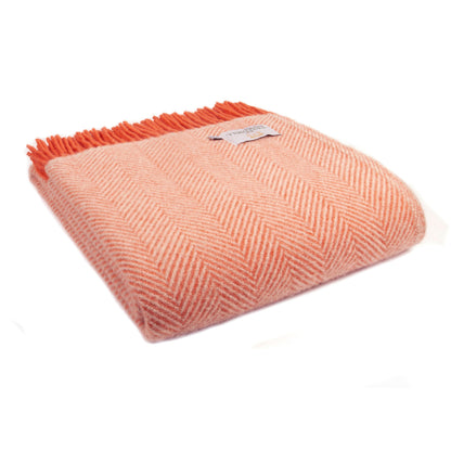 Tweedmill Herringbone Flamingo & Pearl Throw