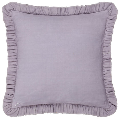 Hettie Embroidered Velvet Cushion - Lilac