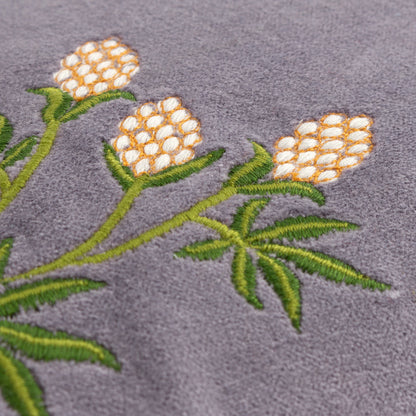 Hettie Embroidered Velvet Cushion - Lilac
