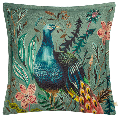 Holland Park Peacock Cushion in Teal