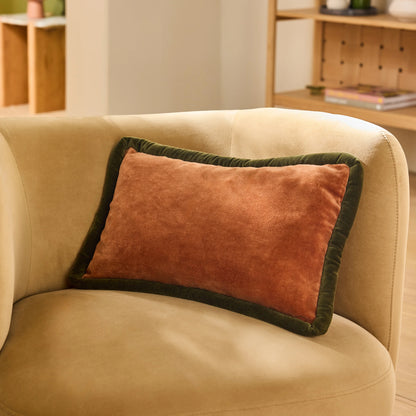 Huxley Cotton Velvet Cushion – Cinnamon