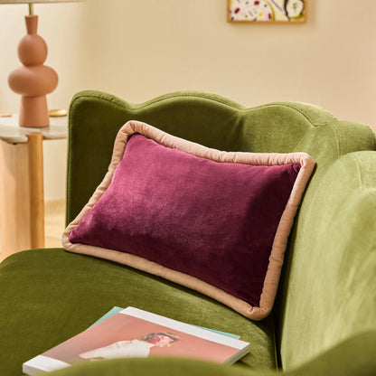 Huxley Cotton Velvet Cushion – Olive