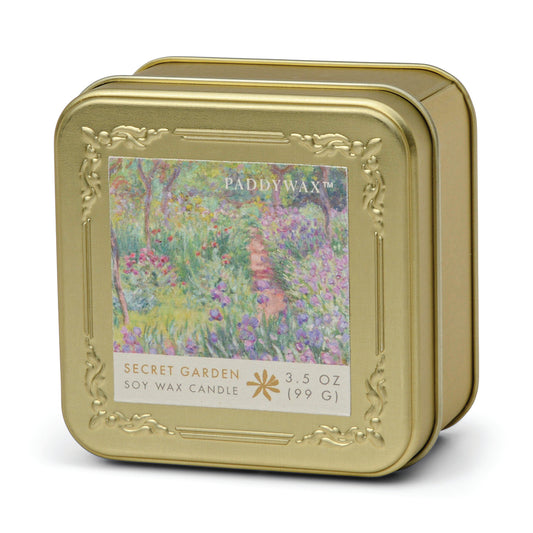 Monet 'The Artist Garden of Giverny'  Impressionist Tin Candle - Secret Garden