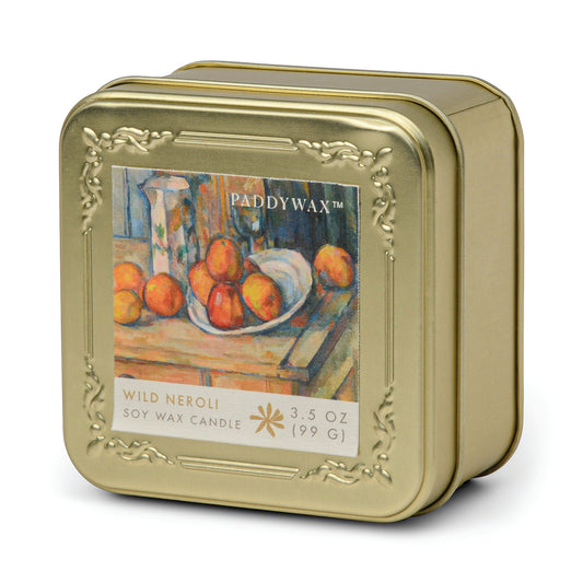 Cezanne 'Still Life with Milk Jug & Fruit' Tin Candle - Wild Neroli