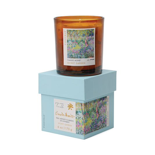 Monet 'The Artist Garden of Giverny'  Impressionist Glass Candle - Secret Garden