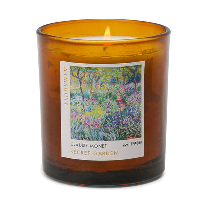 Monet 'The Artist Garden of Giverny'  Impressionist Glass Candle - Secret Garden