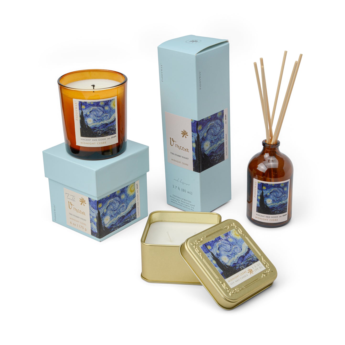 Van Gogh ' The Starry Night' 80ml Diffuser - Midnight Cedre