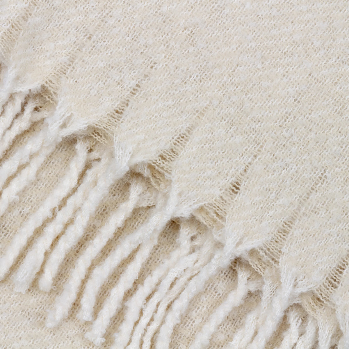 Isla Woven Tasselled Throw - Cream