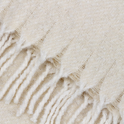 Isla Woven Tasselled Throw - Cream