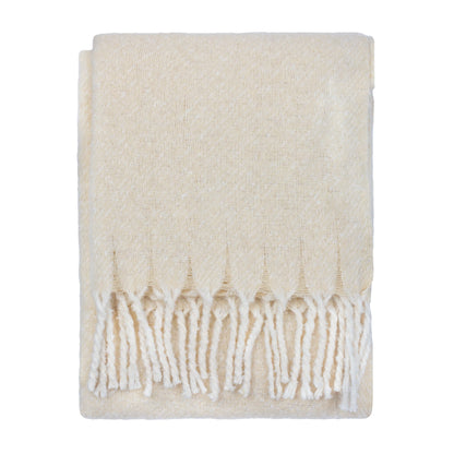 Isla Woven Tasselled Throw - Cream