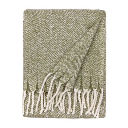 Isla Woven Tasselled Throw - Green