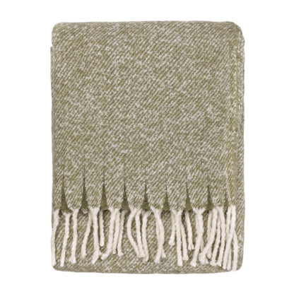 Isla Woven Tasselled Throw - Green