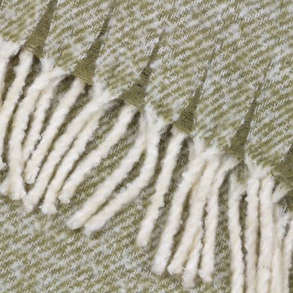 Isla Woven Tasselled Throw - Green