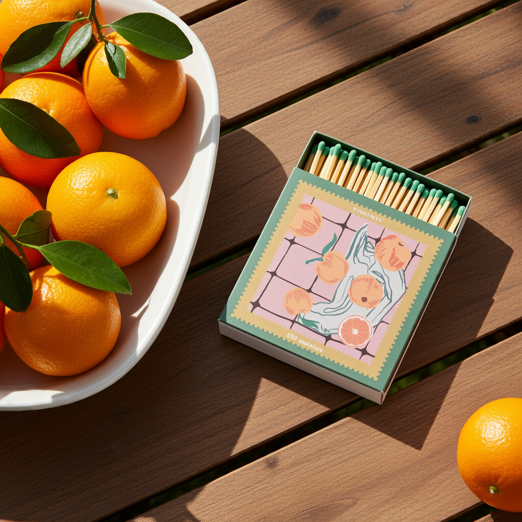 Jumbo Boxed Matches – Oranges Decorative Matches – HOME Harborough