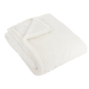 Double Sided Faux-Fur Throw Ecru