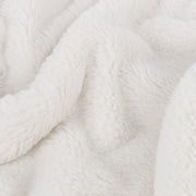 Double Sided Faux-Fur Throw Ecru