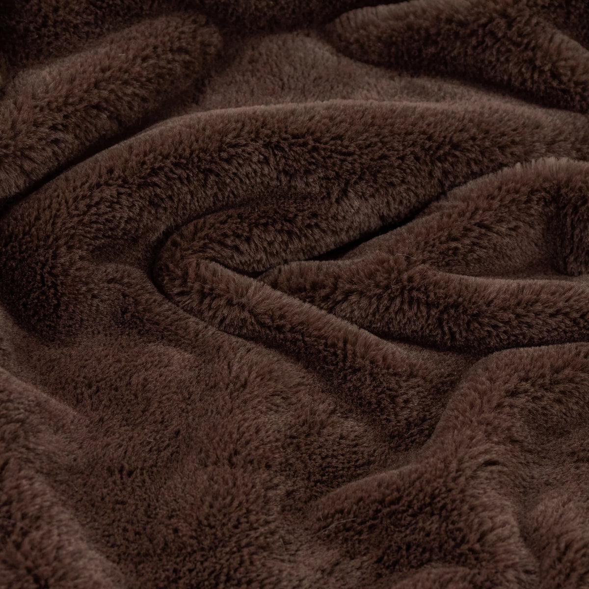 Double Sided Faux-Fur Throw - Chocolate