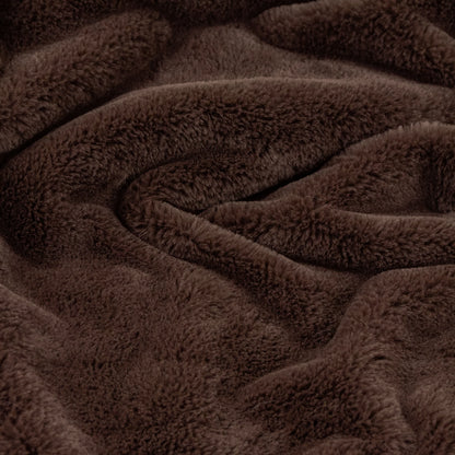 Double Sided Faux-Fur Throw - Chocolate
