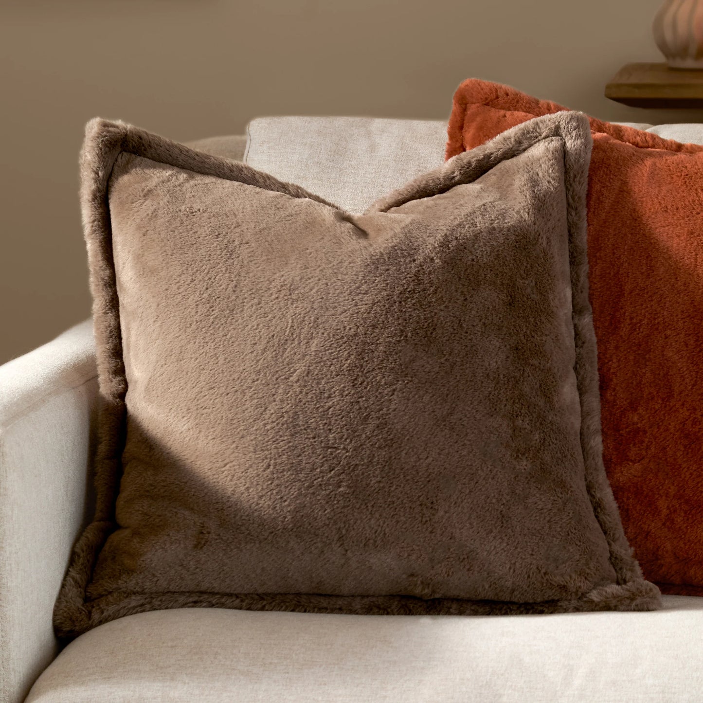 Kallu Faux Fur Cushion – Mocha