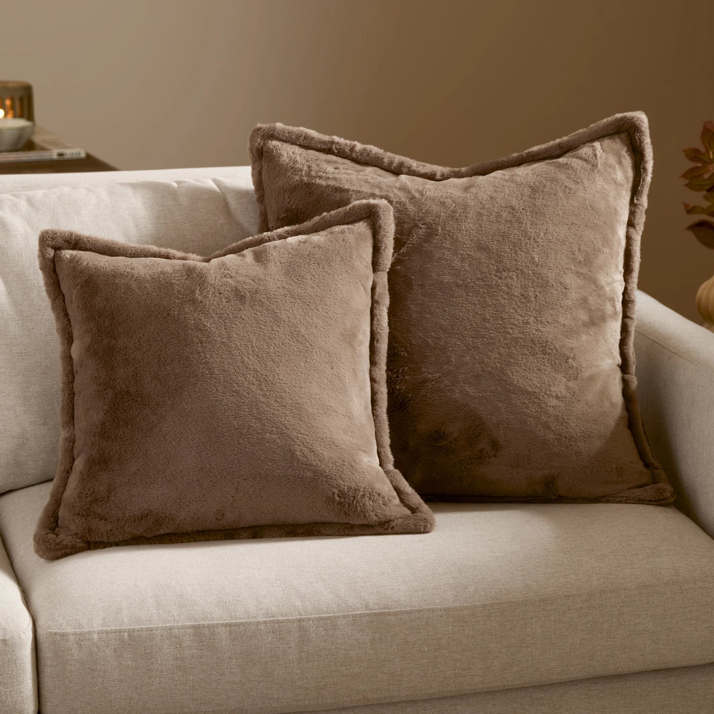Kallu Faux Fur Cushion – Mocha