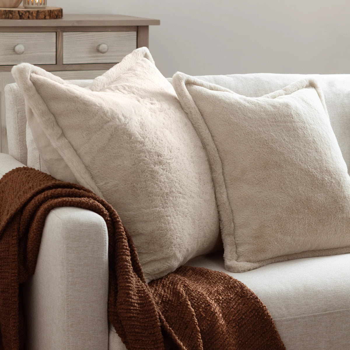 Kallu Faux Fur Cushion – Natural