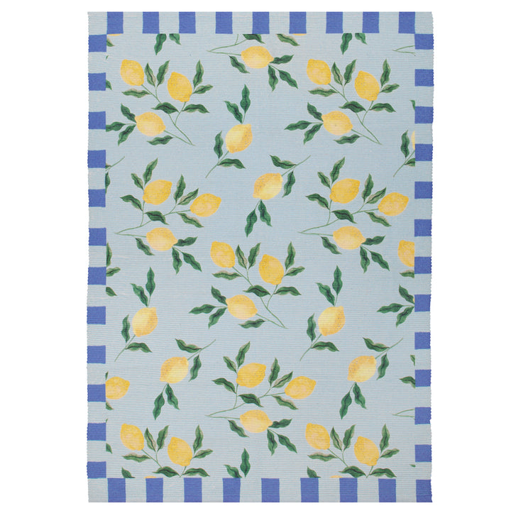 Lemons Printed Indoor/Outdoor Outdoor Rug - Blue