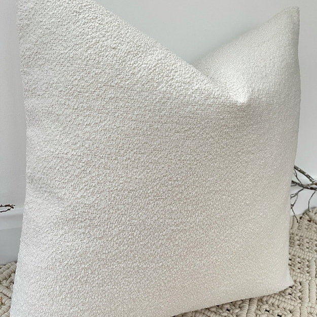 Large Luxury Boucle Cushion Non-Piped - Ivory