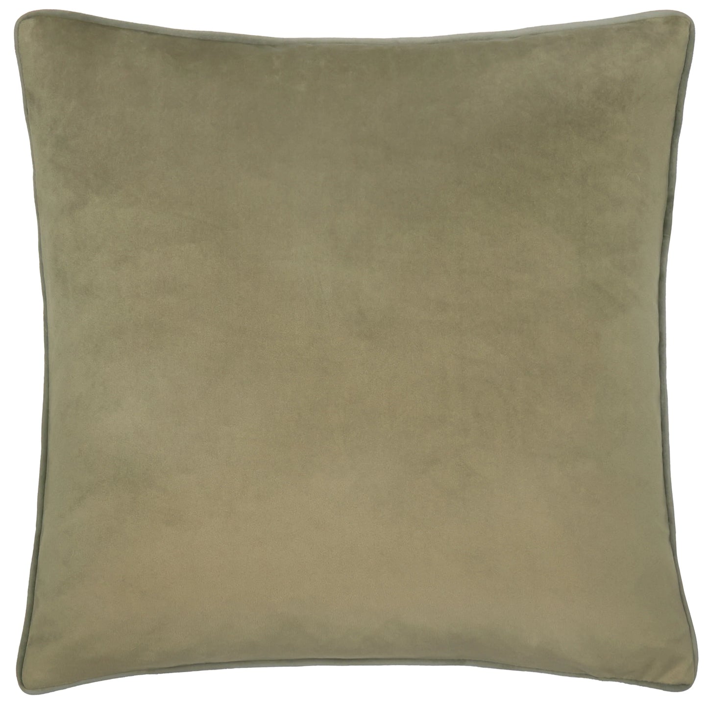 Large Piped Velvet Cushion –  Sage with Green Trim