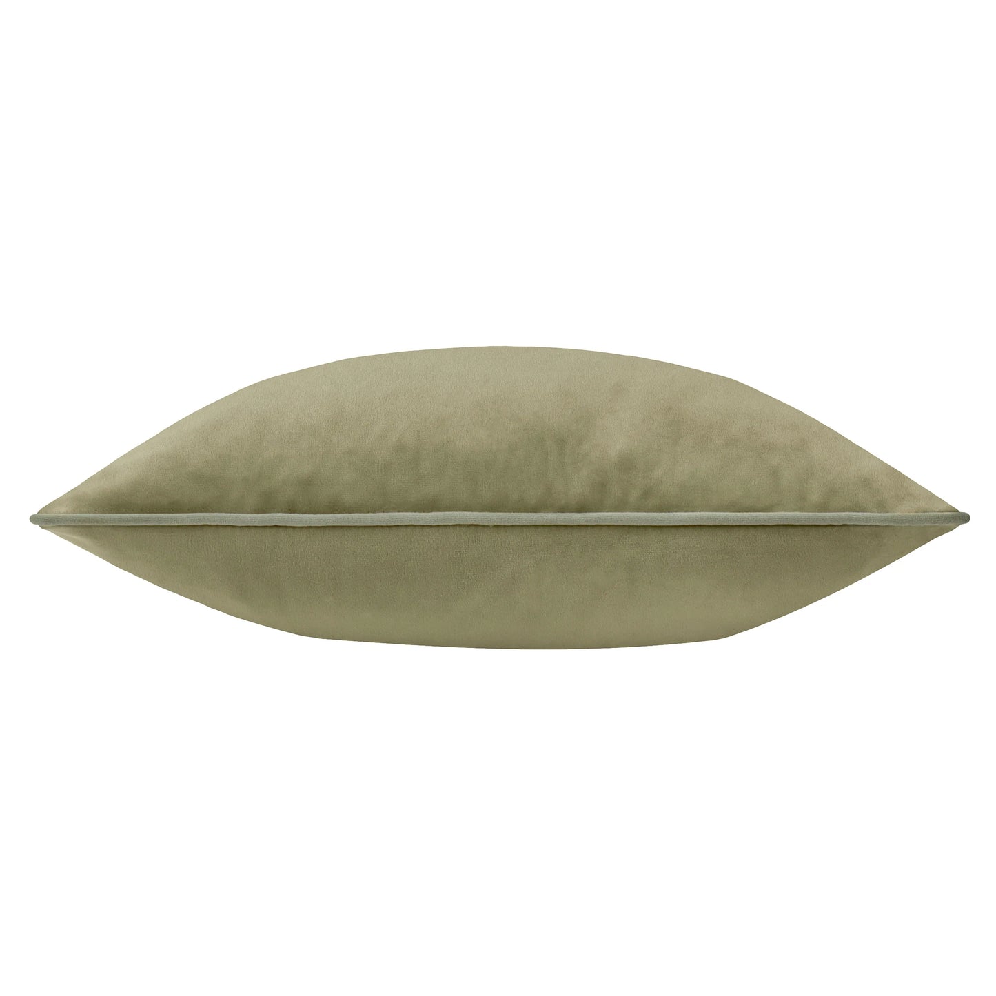 Large Piped Velvet Cushion –  Sage with Green Trim