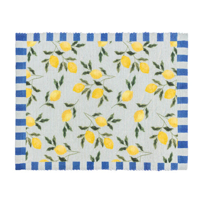 Lemons Set of 4 Indoor/Outdoor Placemats - Blue