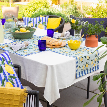 Lemons Set of 4 Indoor/Outdoor Placemats - Blue