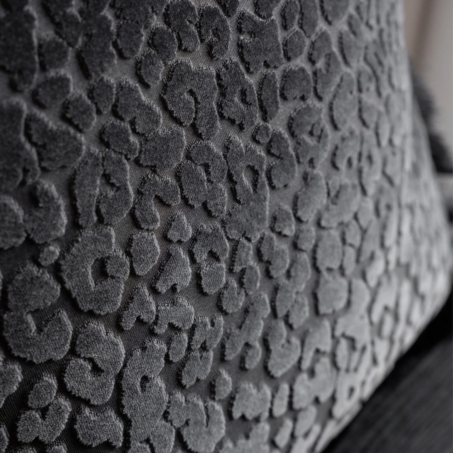 Black Leopard Love Cut Velvet Cushion