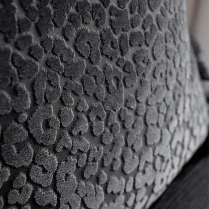 Black Leopard Love Cut Velvet Cushion