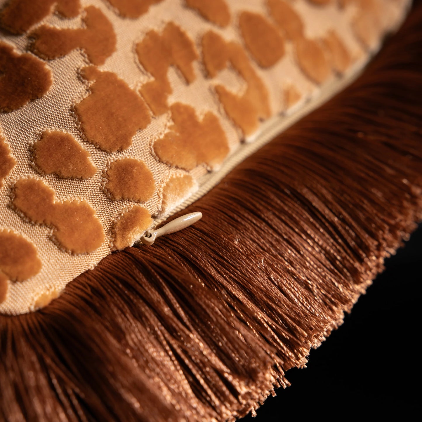 Caramel Leopard Love Cut Velvet Cushion