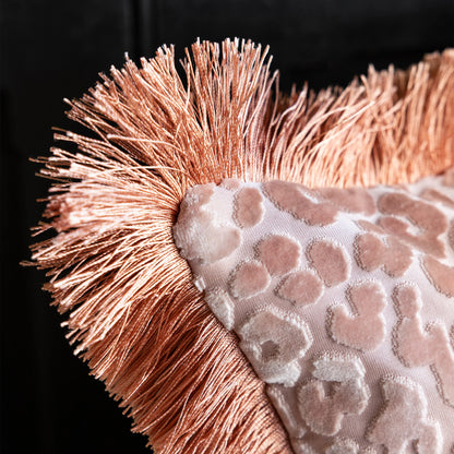 Pink Leopard Love Cut Velvet Cushion