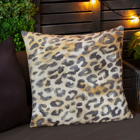 Leopard Print Woven Outdoor Cushion