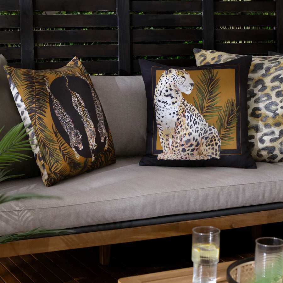 Leopard Print Woven Outdoor Cushion