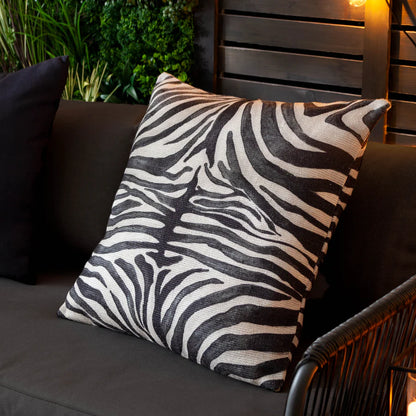 Zebra Print Woven Outdoor Cushion