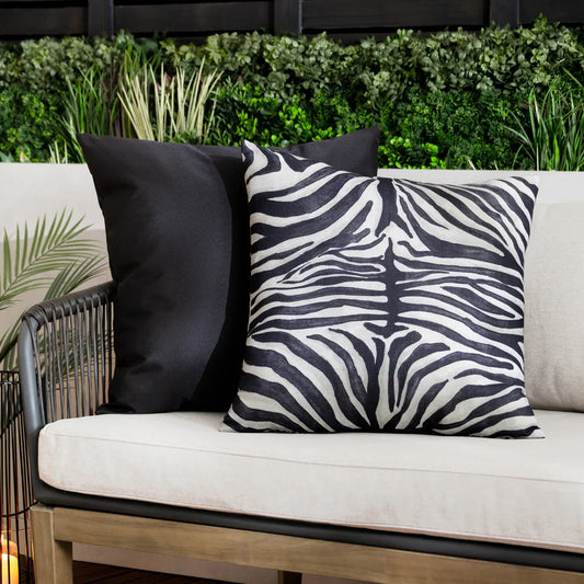 Zebra Print Woven Outdoor Cushion