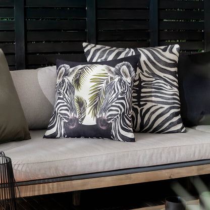 Zebra Print Woven Outdoor Cushion