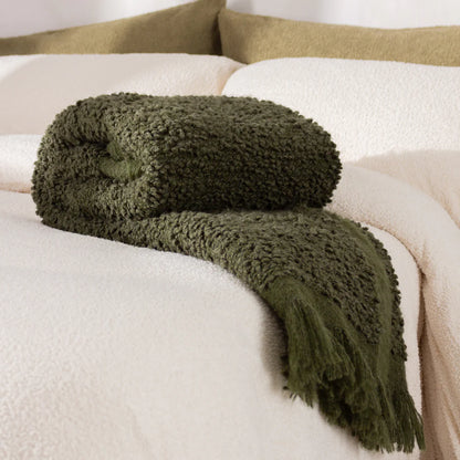 Lichen Boucle Throw Blanket